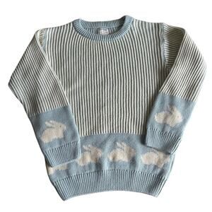 Fin & Vince Chunky Bunny Sweater Organic Cotton Blue 8-9 year